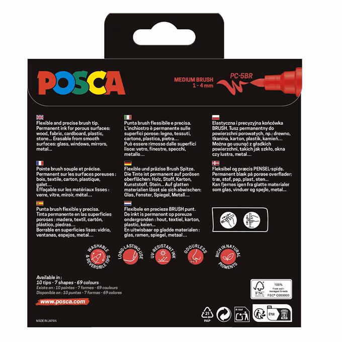 Filctoll UNI posca PC-5BR ecsethegyű 8 darabos