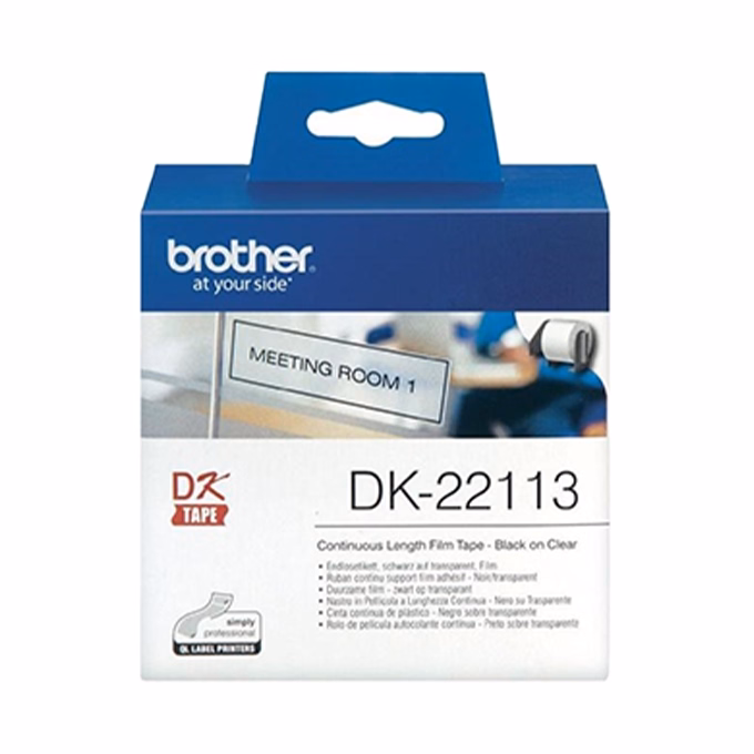 Filmszalag BROTHER DK-22113 62mm x 15,24m átlátszó alapon fekete