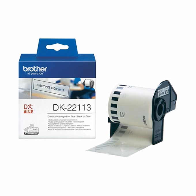 Filmszalag BROTHER DK-22113 62mm x 15,24m átlátszó alapon fekete