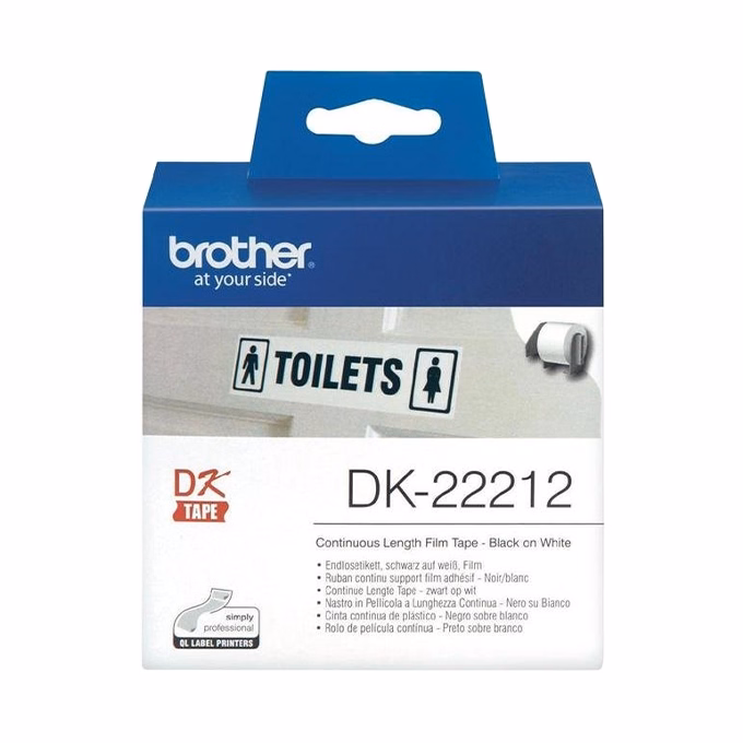 Filmszalag BROTHER DK-22212 62mm x 15,24m fehér alapon fekete Filmszalag BROTHER DK-22212 62mm x 15,24m fehér alapon fekete