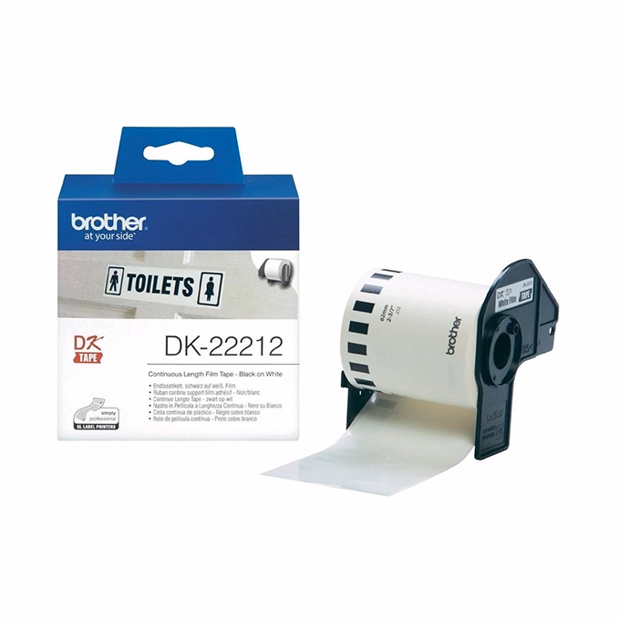 Filmszalag BROTHER DK-22212 62mm x 15,24m fehér alapon fekete Filmszalag BROTHER DK-22212 62mm x 15,24m fehér alapon fekete