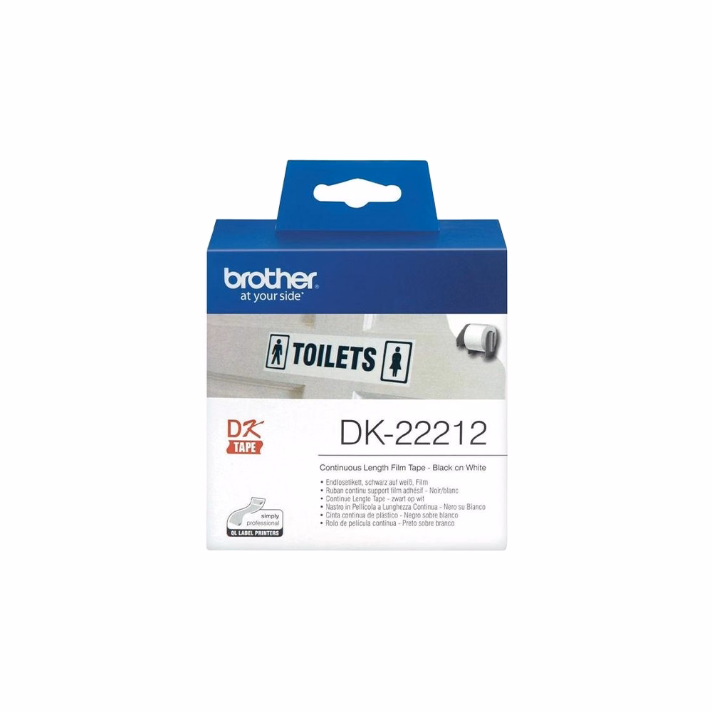 Filmszalag BROTHER DK-22212 62mm x 15,24m fehér alapon fekete Filmszalag BROTHER DK-22212 62mm x 15,24m fehér alapon fekete