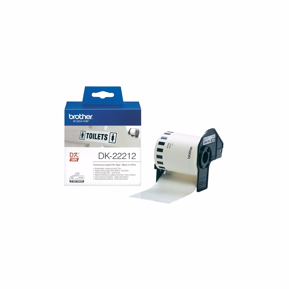 Filmszalag BROTHER DK-22212 62mm x 15,24m fehér alapon fekete Filmszalag BROTHER DK-22212 62mm x 15,24m fehér alapon fekete