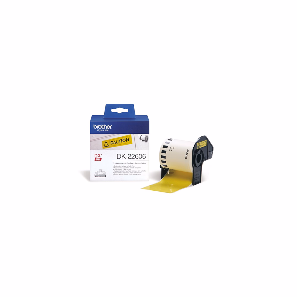 Filmszalag BROTHER DK-22606 62mm x 15,24m sárga alapon fekete