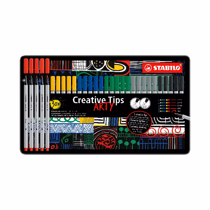 Flictoll STABILO Cretive Tips Arty Classic fémdobozos 30 darabos Flictoll STABILO Cretive Tips Arty Classic fémdobozos 30 darabos
