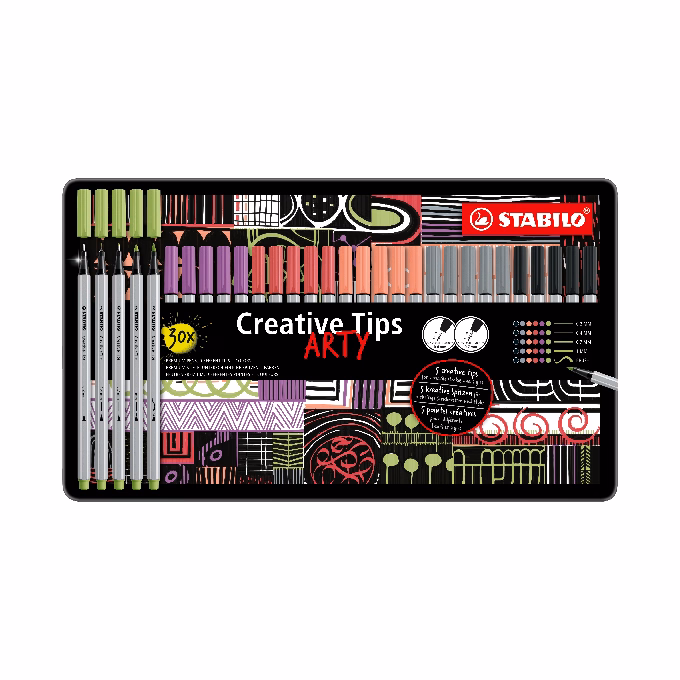 Flictoll STABILO Cretive Tips Arty Pasztell fémdobozos 30 darabos Flictoll STABILO Cretive Tips Arty Pasztell fémdobozos 30 darabos