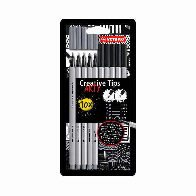 Flictoll STABILO Cretive Tips Arty Shading 10 darabos