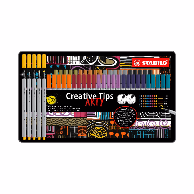Flictoll STABILO Cretive Tips Arty Urban fémdobozos 50 darabos Flictoll STABILO Cretive Tips Arty Urban fémdobozos 50 darabos
