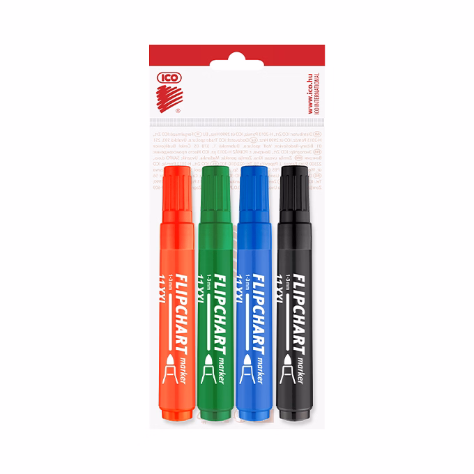 Flipchart marker ICO Artip 11 XXL kerek 1-3mm 4 darabos