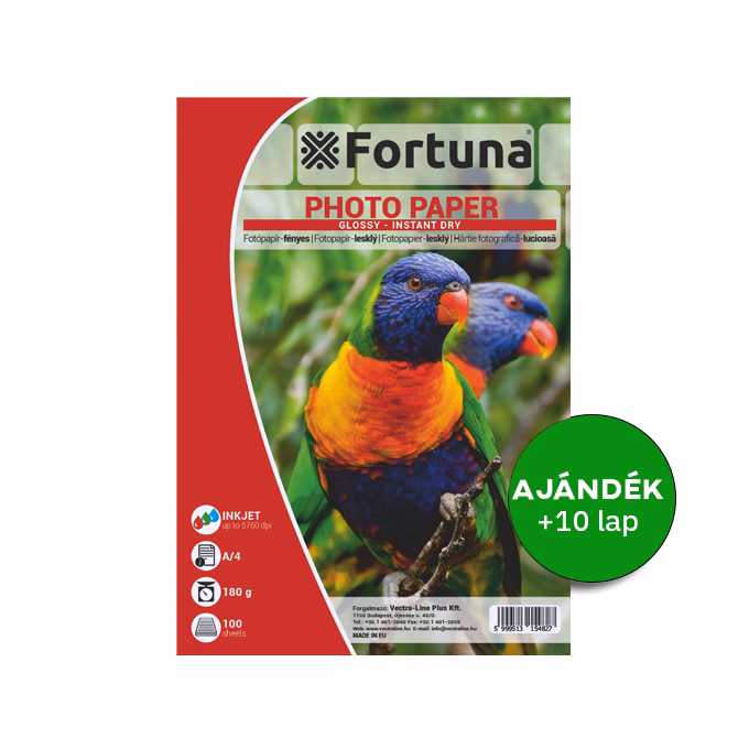Fotópapír FORTUNA A/4 inkjet fényes 180 g 100 lapos