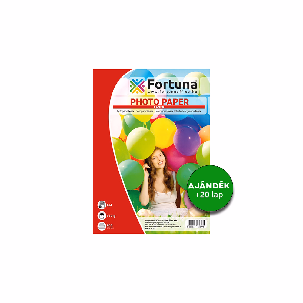 Fotópapír FORTUNA A/4 laser fényes 170 g 200 lapos