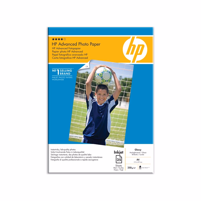Fotópapír HP Q5456A A/4 inkjet fényes 250 gr 25 ív/csomag