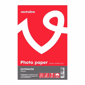 Fotópapír VECTRALINE 10x15 inkjet fényes 255 g 50 lapos tintasugaras nyomtatókhoz