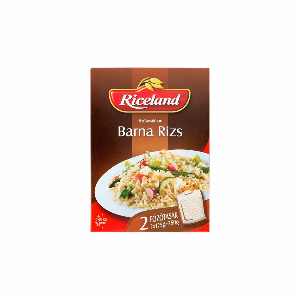 Főzőtasakos rizs RICELAND Barna 2x125 g Főzőtasakos rizs RICELAND Barna 2x125 g