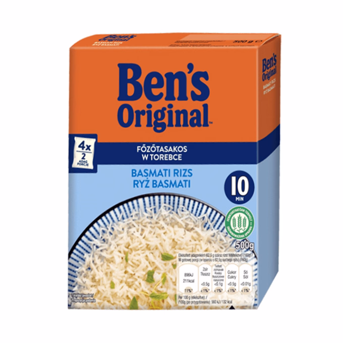 Főzőtasakos rizs UNCLE BEN`S basmati 4x125 g