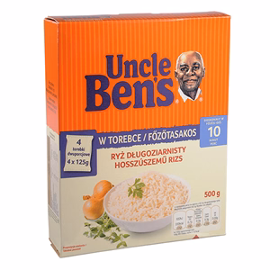 Főzőtasakos rizs UNCLE BEN`S hosszúszemű 4x125 g
