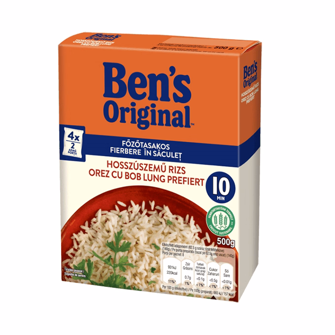 Főzőtasakos rizs UNCLE BEN`S hosszúszemű 4x125 g