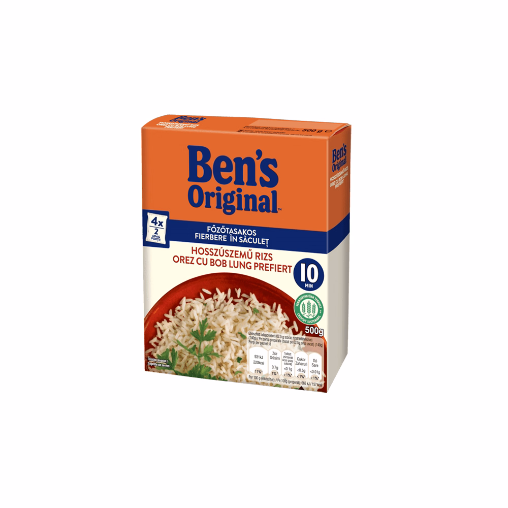 Főzőtasakos rizs UNCLE BEN`S hosszúszemű 4x125 g