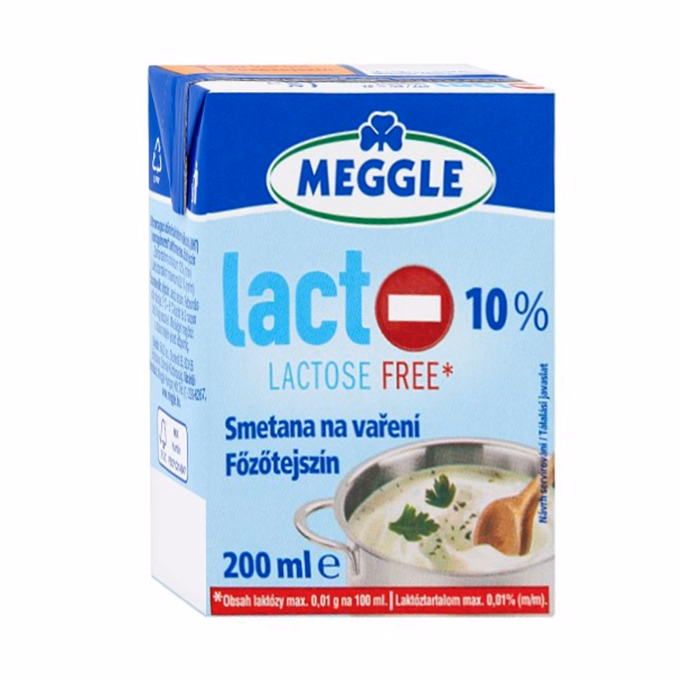 Főzőtejszín MEGGLE Laktózmentes UHT 10% 200ml Főzőtejszín MEGGLE Laktózmentes UHT 10% 200ml