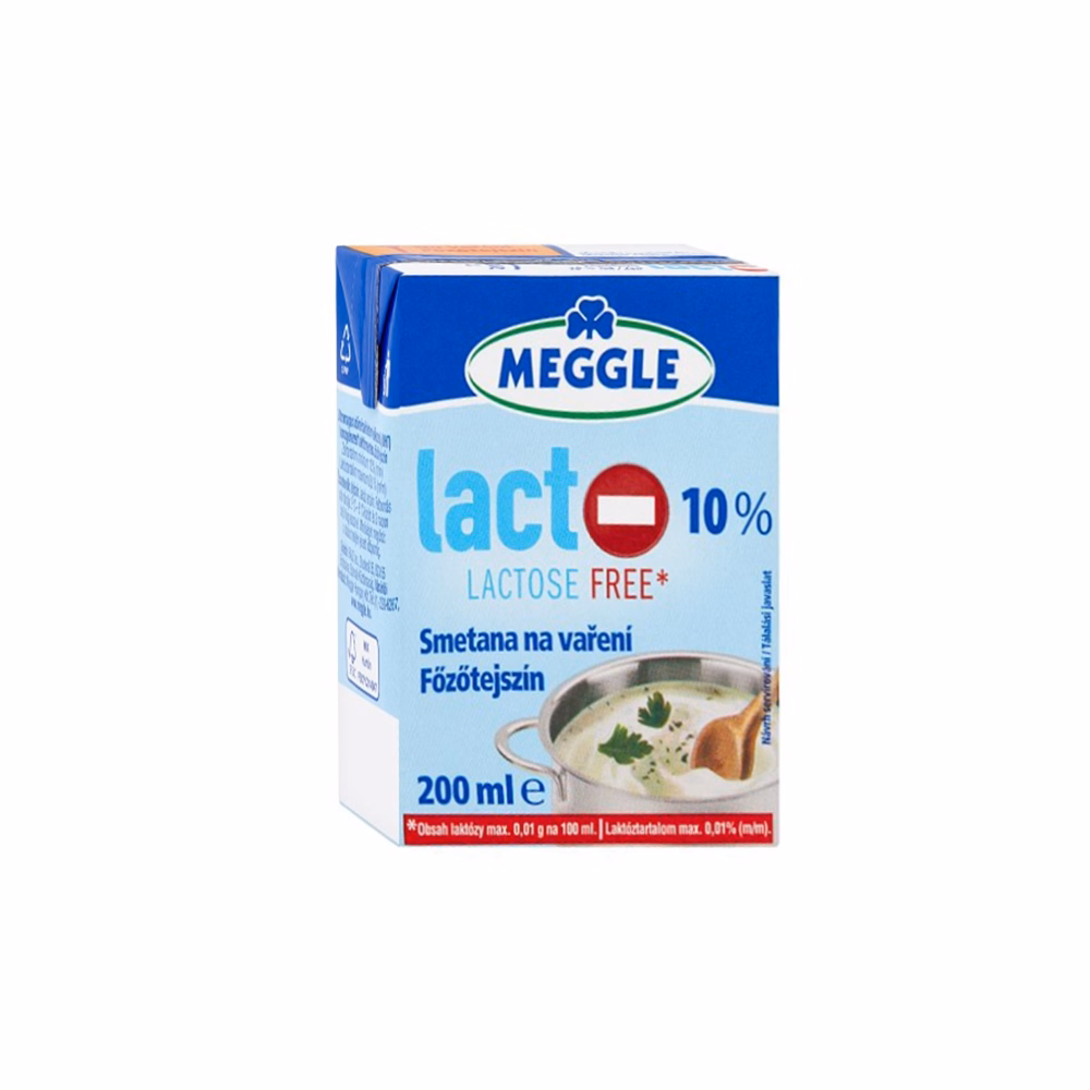 Főzőtejszín MEGGLE Laktózmentes UHT 10% 200ml Főzőtejszín MEGGLE Laktózmentes UHT 10% 200ml