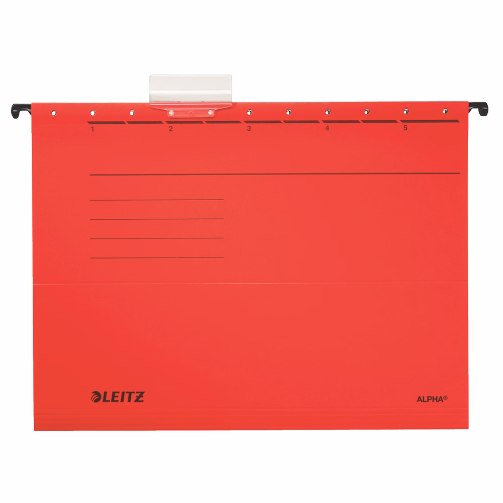 Függőmappa LEITZ Alpha Standard A/4 karton piros 25 darabos