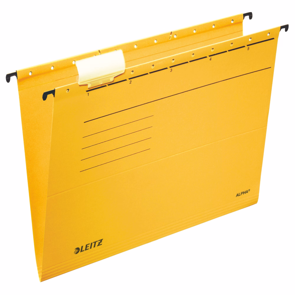 Függőmappa LEITZ Alpha Standard A/4 karton sárga 25 darabos