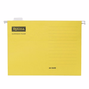 Függőmappa OPTIMA A/4 karton sárga 25 darabos