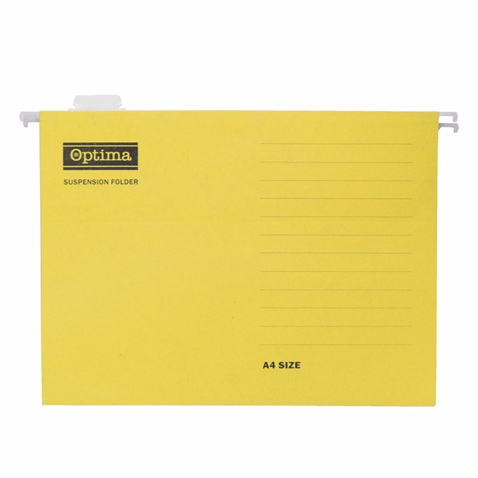 Függőmappa OPTIMA A/4 karton sárga 25 darabos