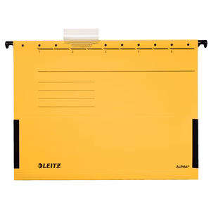 Függőmappa oldalvédelemmel LEITZ Alpha Standard A/4 karton sárga 25 darabos