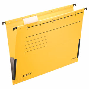 Függőmappa oldalvédelemmel LEITZ Alpha Standard A/4 karton sárga 25 darabos