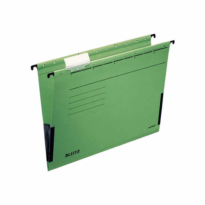 Függőmappa oldalvédelemmel LEITZ Alpha Standard A/4 karton zöld 25 darabos