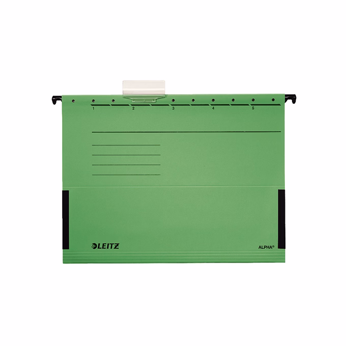 Függőmappa oldalvédelemmel LEITZ Alpha Standard A/4 karton zöld 25 darabos