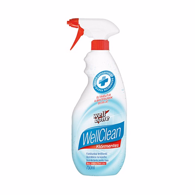 Fürdőszobai tisztítószer WELL DONE Well Clean szórófejes antibakteriális klórmentes 750ml