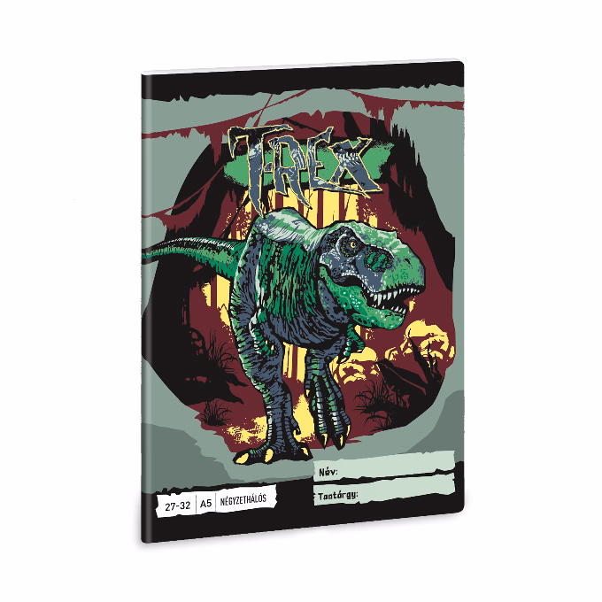 Füzet kockás ARS UNA A/5 32 lapos 27-32 T-Rex