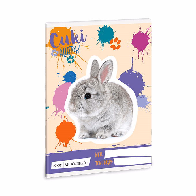 Füzet kockás ARS UNA A/5 32 lapos 27-32 Cuki-Nyuszi