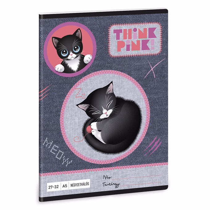 Füzet kockás ARS UNA A/5 32 lapos 27-32 Think Pink 5519