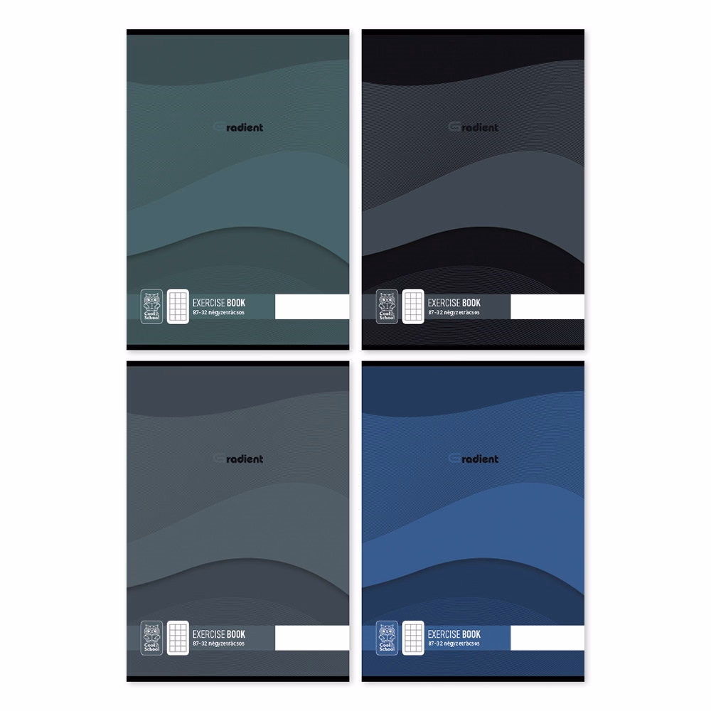 Füzet kockás Gradient A/4 87-32 vegyes minták
