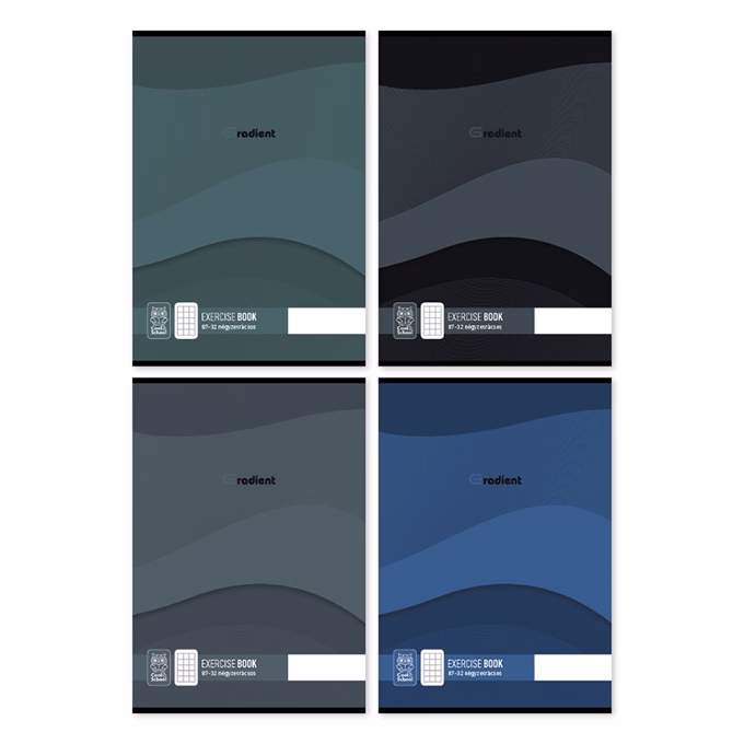 Füzet kockás Gradient A/4 87-32 vegyes minták