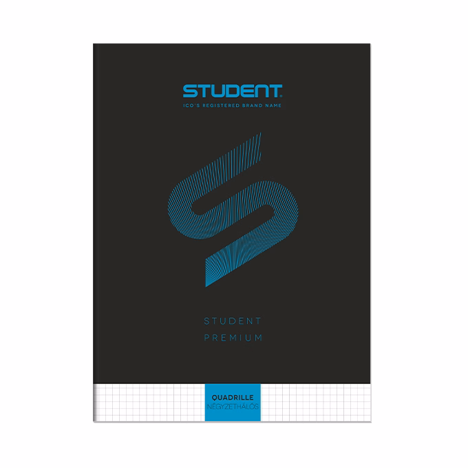 Füzet kockás ICO Student Black Prémium A/4 32 lapos