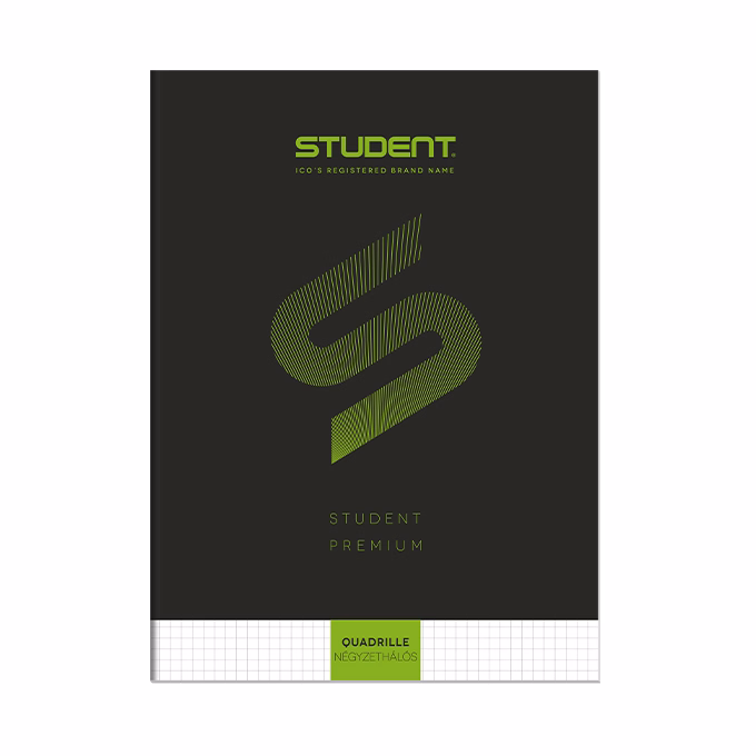 Füzet kockás ICO Student Black Prémium A/4 32 lapos