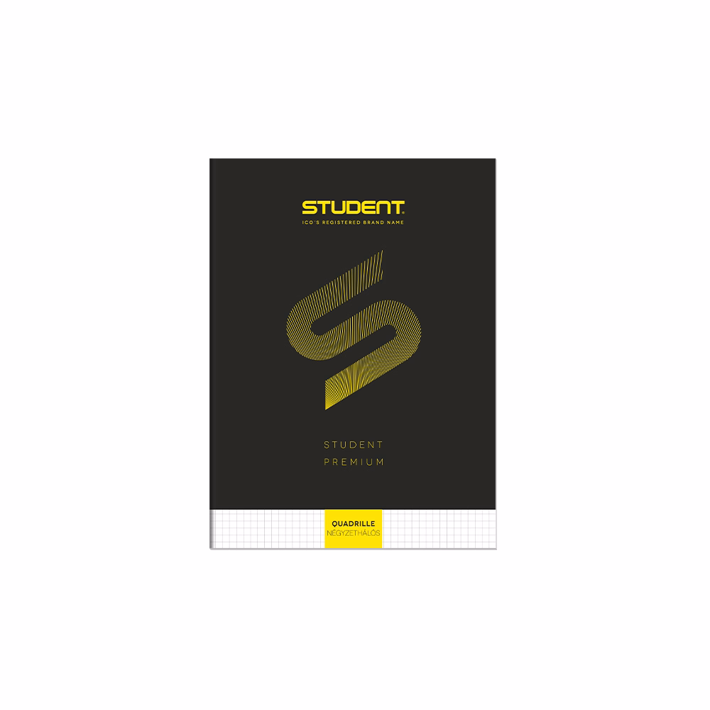 Füzet kockás ICO Student Black Prémium A/4 32 lapos