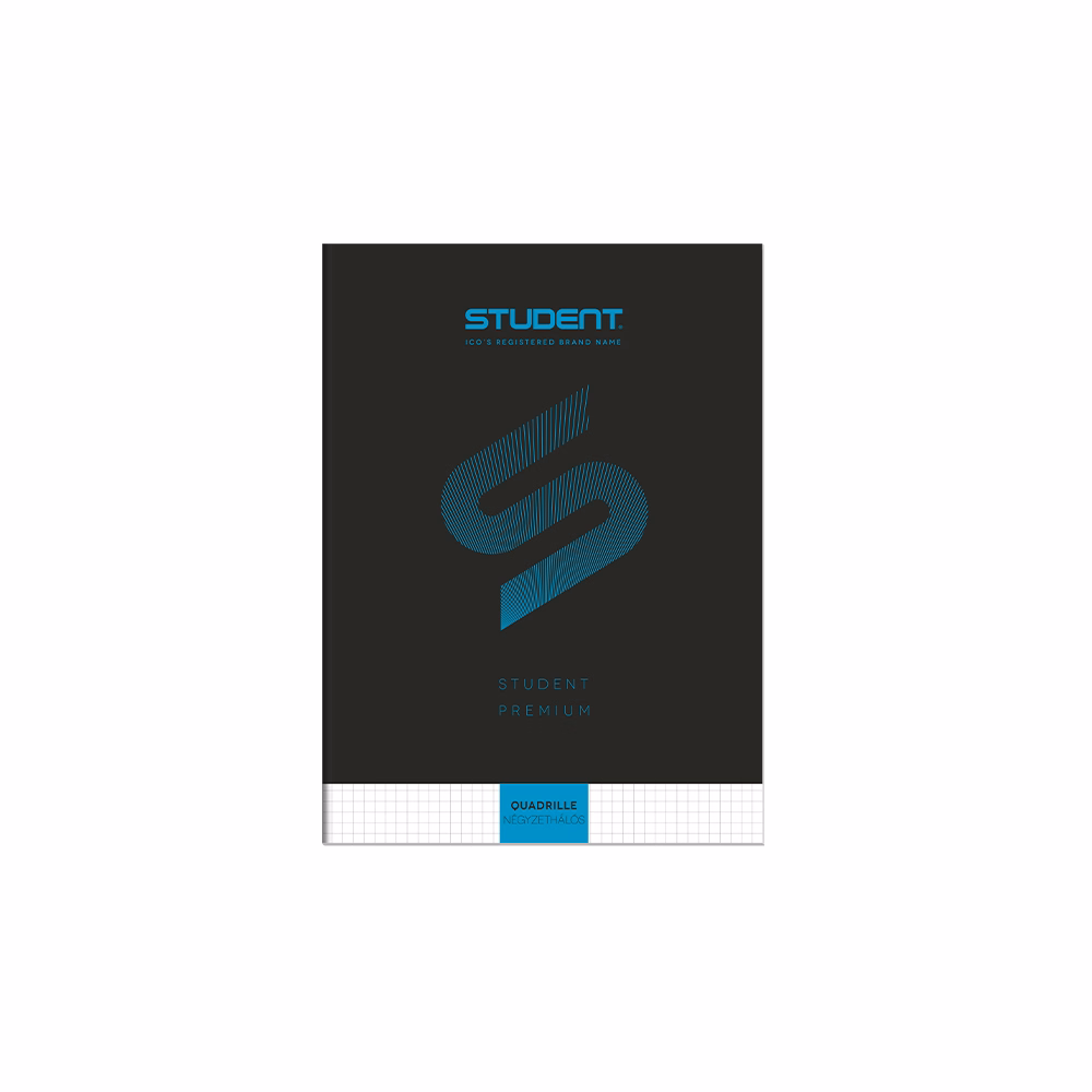 Füzet kockás ICO Student Black Prémium A/4 32 lapos