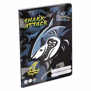 Füzet kockás LIZZYSULI A/5 32 lapos 27-32 Shark Attack
