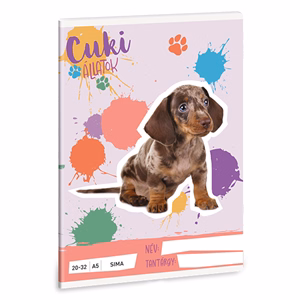 Füzet sima ARS UNA A/5 32 lapos 20-32 Cuki-Harlekin tacskó