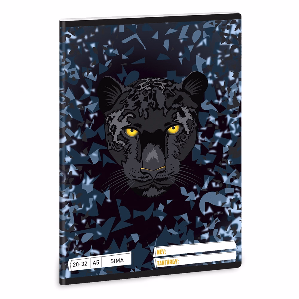 Füzet sima ARS UNA A/5 32 lapos 20-32 Black Panther