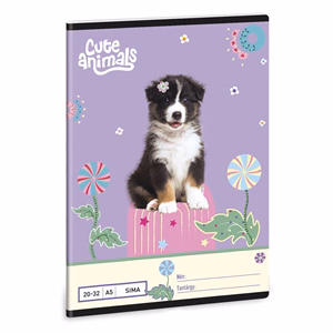 Füzet sima ARS UNA A/5 32 lapos 20-32 Cute Animals-Aussie