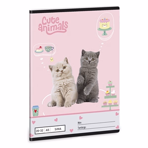 Füzet sima ARS UNA A/5 32 lapos 20-32 Cute Animals-Tea Party