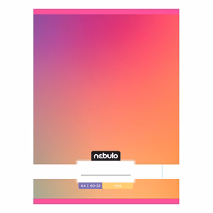 Füzet sima NEBULO A/4 32 lapos 80-32 Monochrome és Gradient lányos 12 darabos