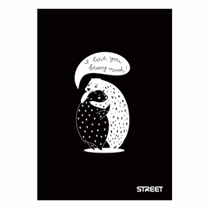 Füzet sima STREET A/5 54 lapos Black&White