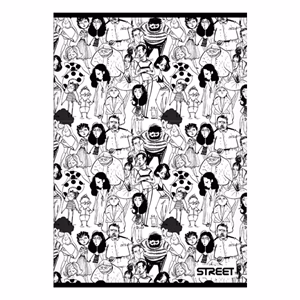 Füzet sima STREET A/5 54 lapos Black&White